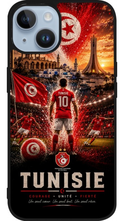 iPhone 15 Case Hülle - Silikon schwarz Fussball Tunesien splash 2026
