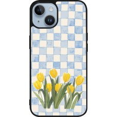 iPhone 15 Case Hülle - Silikon schwarz Blue vichy tulips 2026