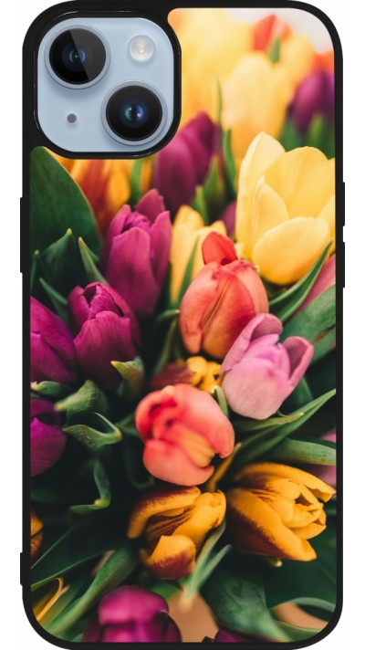 iPhone 15 Case Hülle - Silikon schwarz Bouquet of tulips 2026