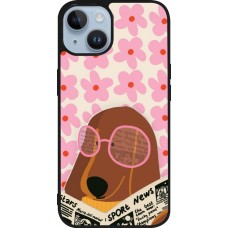 iPhone 15 Case Hülle - Silikon schwarz Dog with newspaper 2026