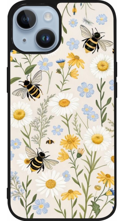 iPhone 15 Case Hülle - Silikon schwarz Pattern bees 2026