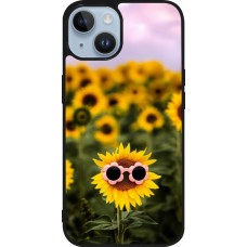 iPhone 15 Case Hülle - Silikon schwarz Sunflower with glasses 2026