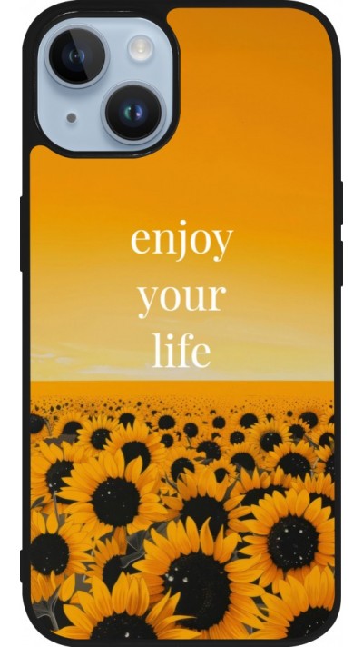 iPhone 15 Case Hülle - Silikon schwarz Summer 2026 Enjoy your life