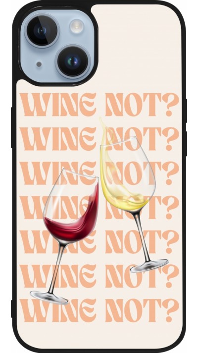 iPhone 15 Case Hülle - Silikon schwarz Wine not