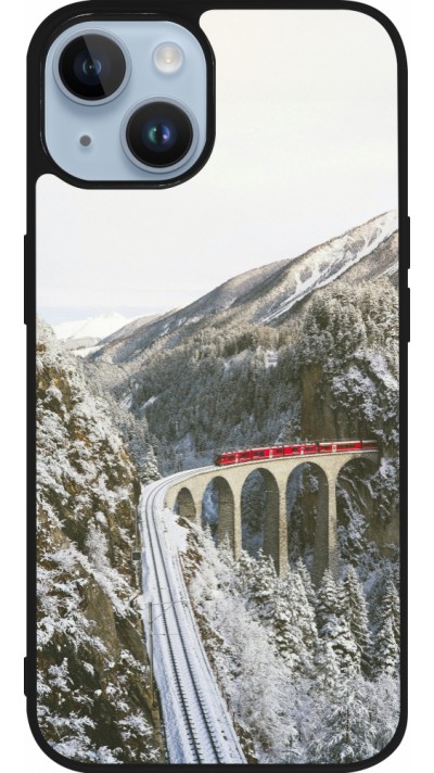 iPhone 15 Case Hülle - Silikon schwarz Winter 25 Winter polar express