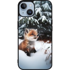 iPhone 15 Case Hülle - Silikon schwarz Weihnachten 2023 Fuechslein Tanne