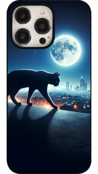 iPhone 15 Pro Max Case Hülle - Schwarze Katze unter dem Vollmond