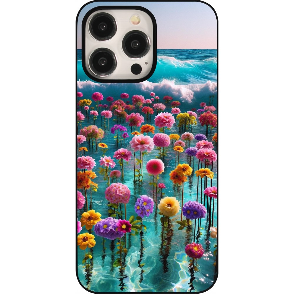 iPhone 15 Pro Max Case Hülle - Blumenmeer Wellen