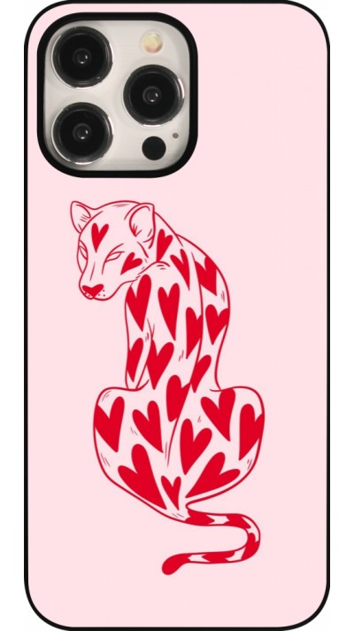 iPhone 15 Pro Max Case Hülle - Leopard with hearts 2026