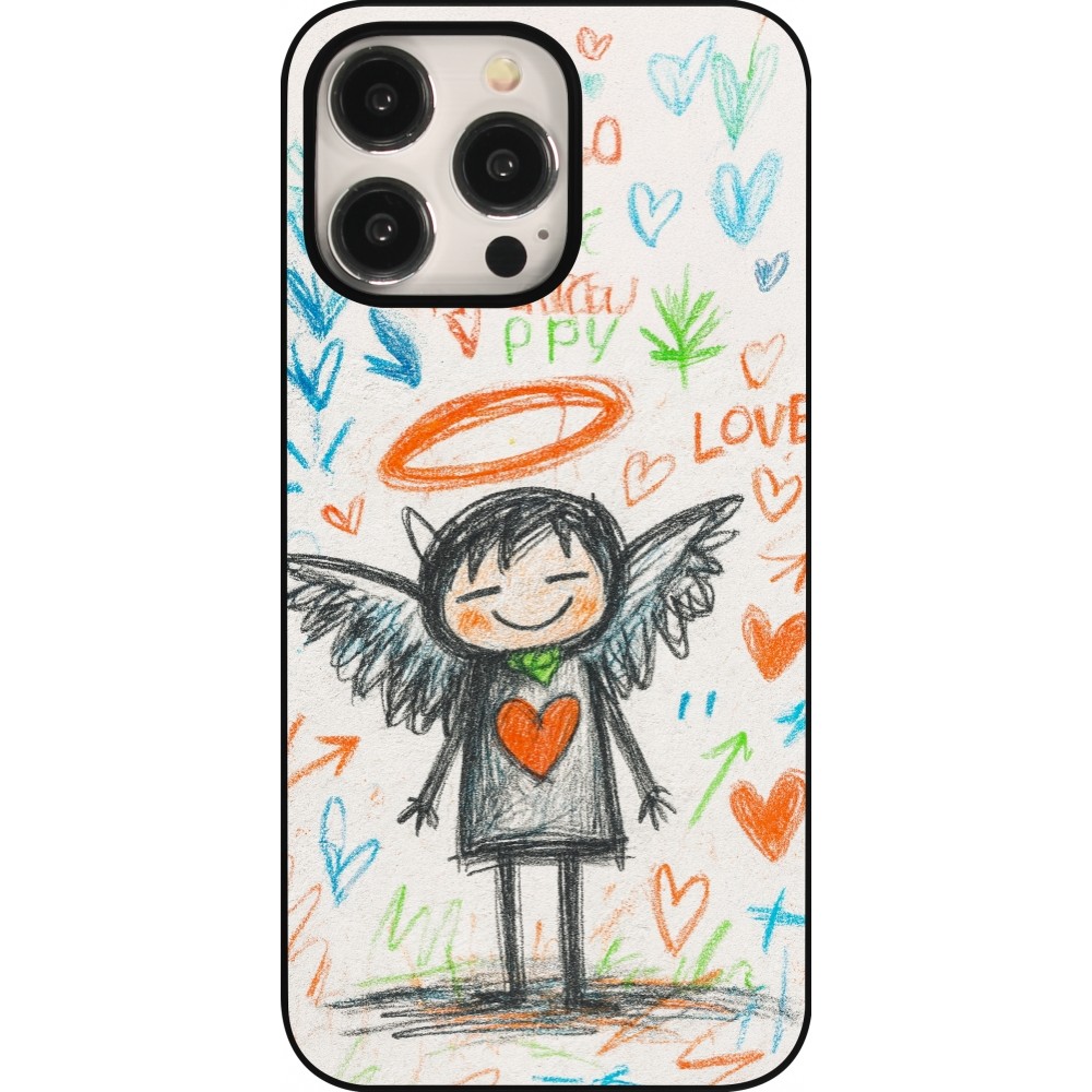 iPhone 15 Pro Max Case Hülle - Little Angel Sketch Love