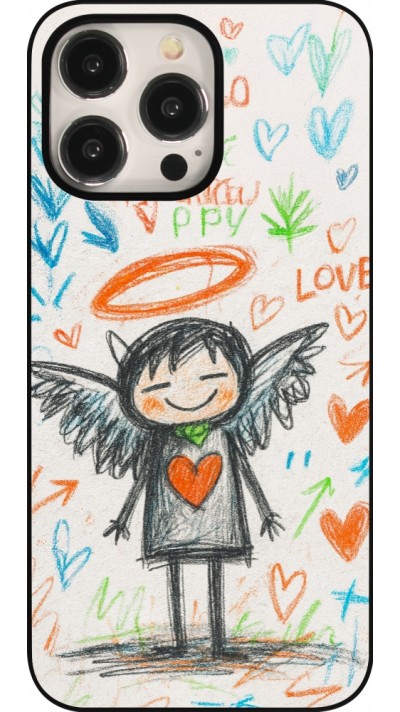 Coque iPhone 15 Pro Max - Little Angel Sketch Love