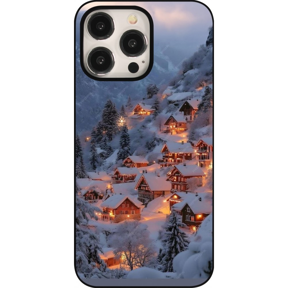 iPhone 15 Pro Max Case Hülle - Winter 25 Winter snowy village