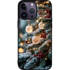 iPhone 15 Pro Max Case Hülle - Silikon schwarz Christmas 25 Xmas Decorated Tree