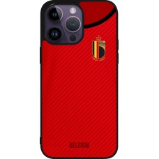iPhone 15 Pro Max Case Hülle - Silikon schwarz Belgien 2022 personalisierbares Fußballtrikot