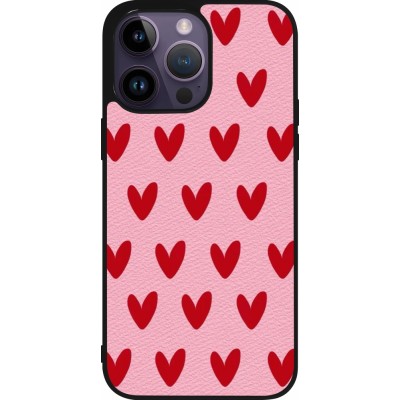 iPhone 15 Pro Max Case Hülle - Silikon schwarz Saint Valentines Day 26 Pattern heart