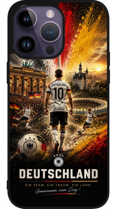 iPhone 15 Pro Max Case Hülle - Silikon schwarz Fussball Deutschland splash 2026