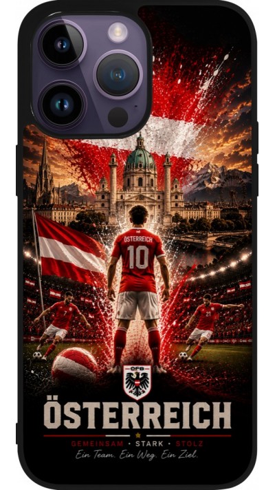 iPhone 15 Pro Max Case Hülle - Silikon schwarz Fussball Österreich splash 2026
