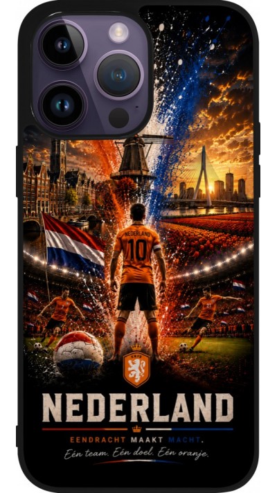 iPhone 15 Pro Max Case Hülle - Silikon schwarz Fussball Niederlande splash 2026