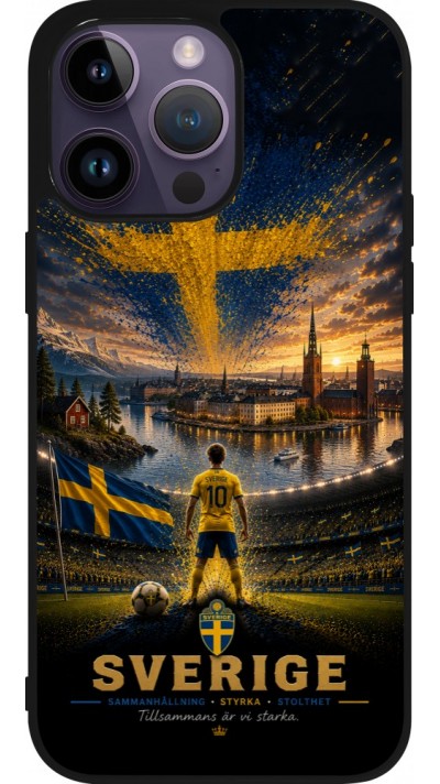 iPhone 15 Pro Max Case Hülle - Silikon schwarz Fussball Schweden splash 2026