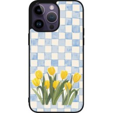 iPhone 15 Pro Max Case Hülle - Silikon schwarz Blue vichy tulips 2026