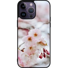 Coque iPhone 15 Pro Max - Silicone rigide noir Cherry tree 2026
