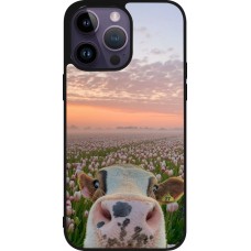 iPhone 15 Pro Max Case Hülle - Silikon schwarz Cow with tulips 2026