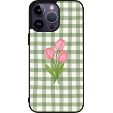 iPhone 15 Pro Max Case Hülle - Silikon schwarz Green vichy tulips 2026