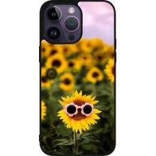 iPhone 15 Pro Max Case Hülle - Silikon schwarz Sunflower with glasses 2026
