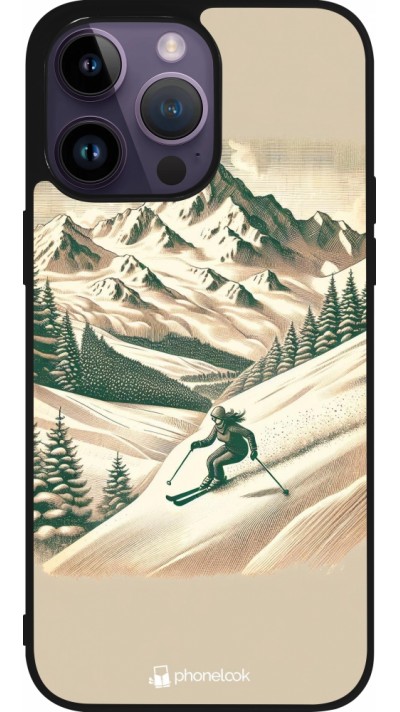 iPhone 15 Pro Max Case Hülle - Silikon schwarz Vintage Skiberg