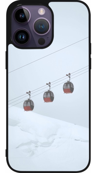 iPhone 15 Pro Max Case Hülle - Silikon schwarz Winter 22 ski lift