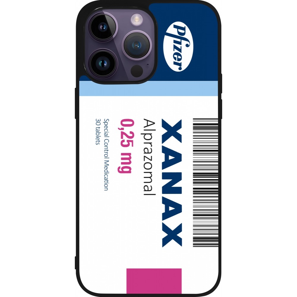 iPhone 15 Pro Max Case Hülle - Silikon schwarz Xanax Alprazolam 2025