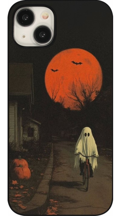iPhone 15 Plus Case Hülle - Halloween 2025 Ghost on a bicycle