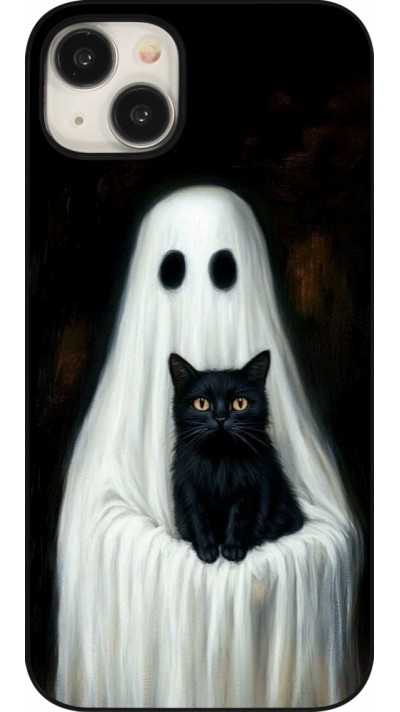 iPhone 15 Plus Case Hülle - Halloween 2025 Ghost with black cat