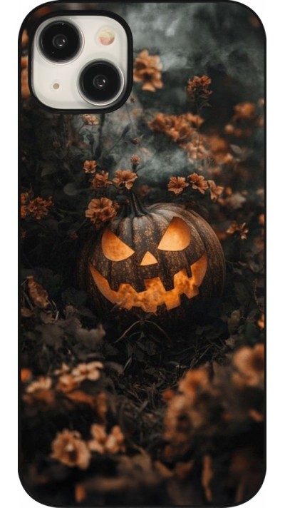 iPhone 15 Plus Case Hülle - Halloween 2025 Pumpkin with flowers