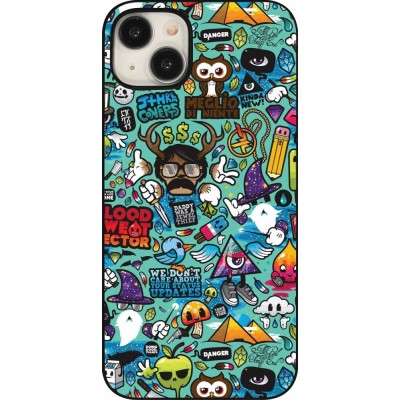 iPhone 15 Plus Case Hülle - Mixed Cartoons Turquoise