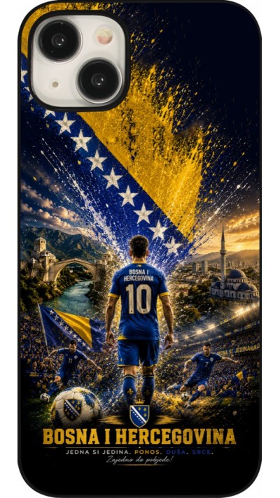 Coque iPhone 15 Plus - Football Bosnie-Herzégovine splash 2026