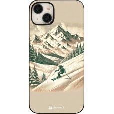 Coque iPhone 15 Plus - Vintage Ski Mountain