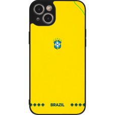 iPhone 15 Plus Case Hülle - Silikon schwarz Brasilien 2026 personalisierbares Fussballtrikot