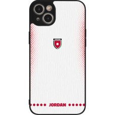 iPhone 15 Plus Case Hülle - Silikon schwarz Jordanien 2026 personalisierbares Fussballtrikot