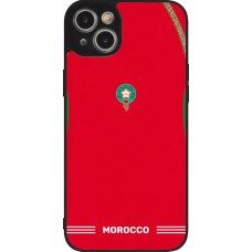 iPhone 15 Plus Case Hülle - Silikon schwarz Marokko 2026 personalisierbares Fussballtrikot