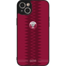 iPhone 15 Plus Case Hülle - Silikon schwarz Qatar 2026 personalisierbares Fussballtrikot