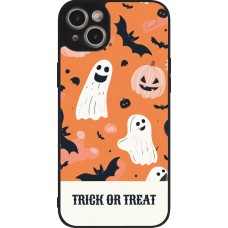 iPhone 15 Plus Case Hülle - Silikon schwarz Halloween 2025 Trick treat