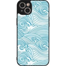 iPhone 15 Plus Case Hülle - Silikon schwarz Ocean Waves