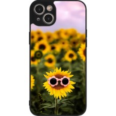 iPhone 15 Plus Case Hülle - Silikon schwarz Sunflower with glasses Spring 2026