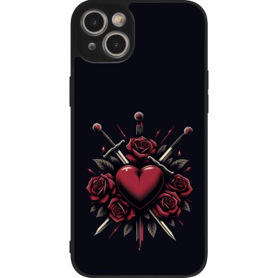iPhone 15 Plus Case Hülle - Silikon schwarz Valentine 2024 gothic love
