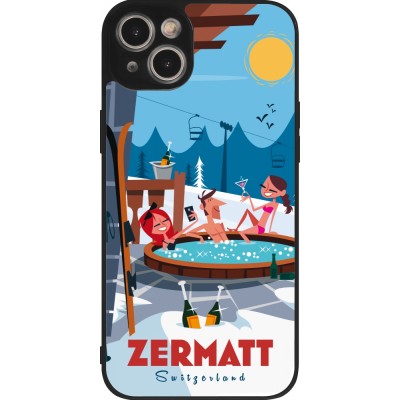 iPhone 15 Plus Case Hülle - Silikon schwarz Zermatt Mountain Jacuzzi