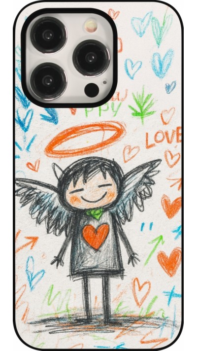 iPhone 15 Pro Case Hülle - Little Angel Sketch Love