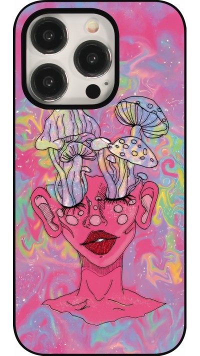 iPhone 15 Pro Case Hülle - Psychedelic pink mushroom