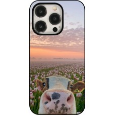 Coque iPhone 15 Pro - Cow with tulips Spring 2026