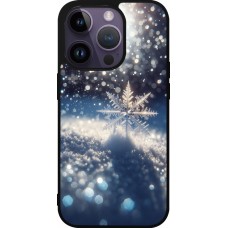 iPhone 15 Pro Case Hülle - Silikon schwarz Schneeflocke Solar Glanz
